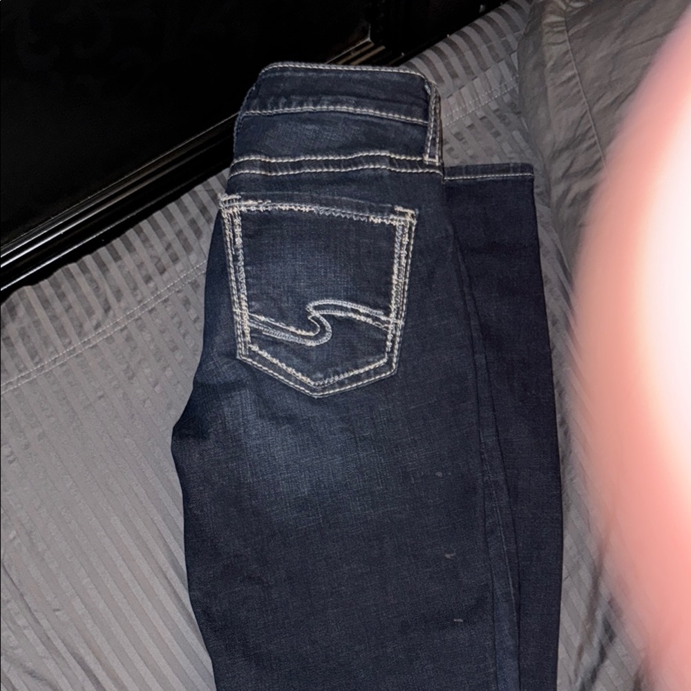 Silver Jeans Blue Skinny Jeans with Signature Stitching